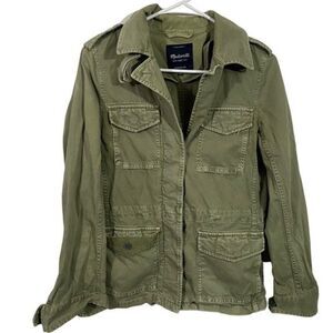 Madewell Olive Green Distressed Military Jacket
